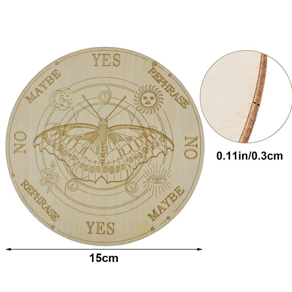 Astrology Game Playing Plate Carved Divination Pendulum Board with Stars Moon Metaphysical Healing Meditation Board