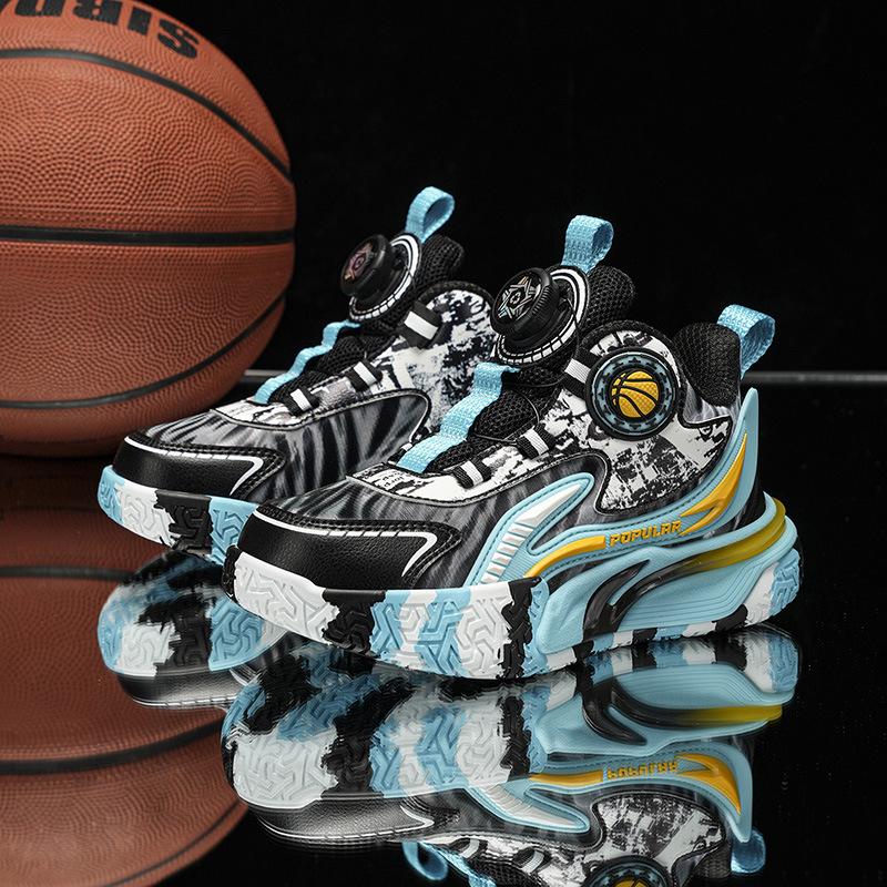 Waterproof Leather Boys' Basketball Shoes - Autumn/Winter 2025 Shock-Absorbing, Wear-Resistant Sports Footwear for Kids