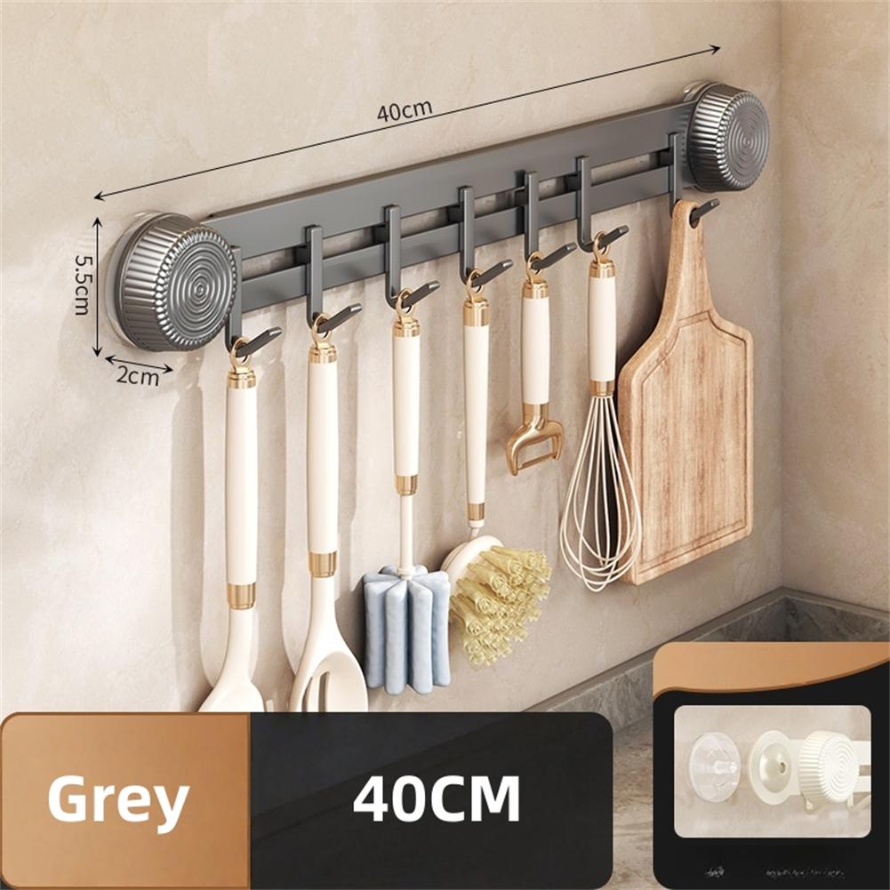 Bohrfreie Wandmontage Saugnapf Haken Halter 30/40/50cm Küchenaufbewahrungsregal Abnehmbarer Handtuchhalter Kleiderbügel Haken