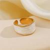 Stainless Steel Gold Color Drip Ring For Women French Vintage Adjustable Ring Party Jewelry Accessory