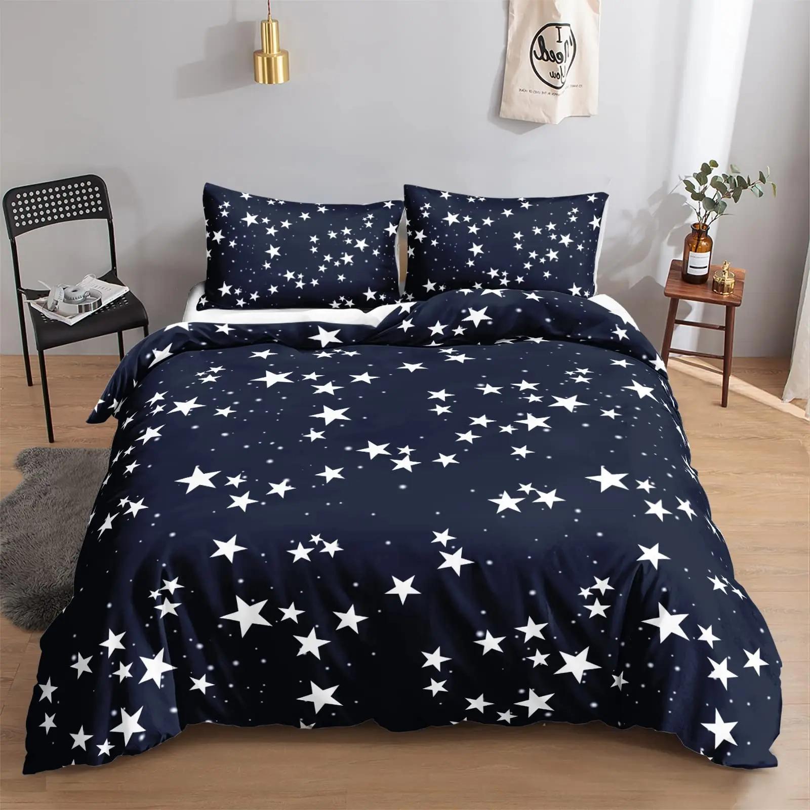Dekbedovertrekset Queen Size met Sterrenprint Galaxy Dekbedovertrekset Jongen Fantasy Universum Dekbedovertrek Ultrazachte Polyester Quilt Hoes AU Single(140x210cm)