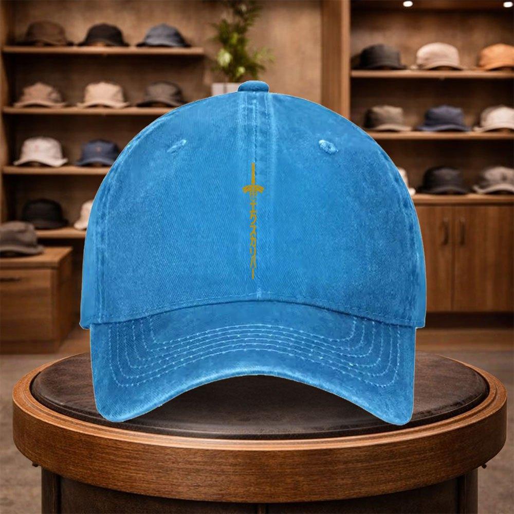 A MenS Golden Sword Baseball Cap Adjustable And Stylish for Outdoor Use Featuring an Urban Design This Lightweight And Fashi