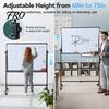 Magnetic Standing Easel Board 40x28 Inch Reversible Whiteboard/Chalkboard On Wheels, Height Adjustable, 2-in-1 Mobile Whiteboard Rolling for