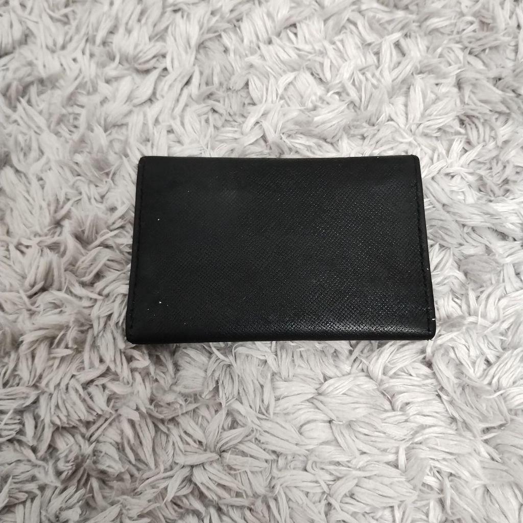 Used PRADA Key Case Black Saffiano Leather Damaged