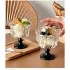 Glasbecher Nordischer Reliefbecher Eis Eis Dessert Joghurt Pudding Hausgemachtes Dessert Kaffeetasse Hausgemachter Frühstücksbehälter