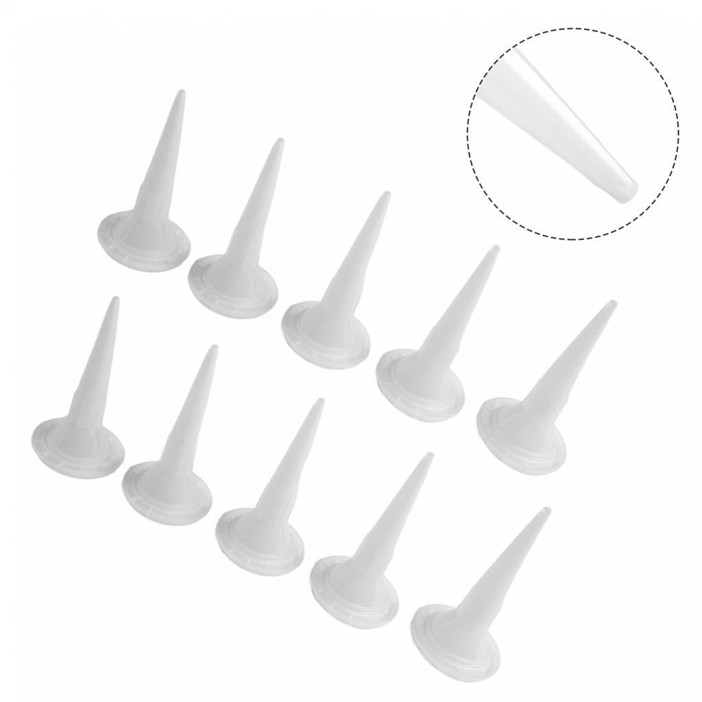 Pack of 10 Plastic Caulk Nozzles with Glue Mouth for Construction Tools