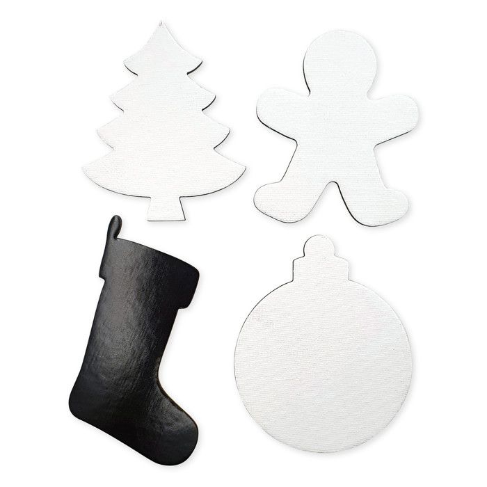 Magnets cartons entoilés Noël 8,5 à 10 cm Activité Enfant 4 pièces