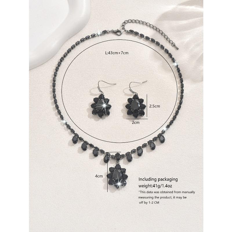 Meier Round crystal necklace earrings zircon rhinestone set - hot selling bridal accessories