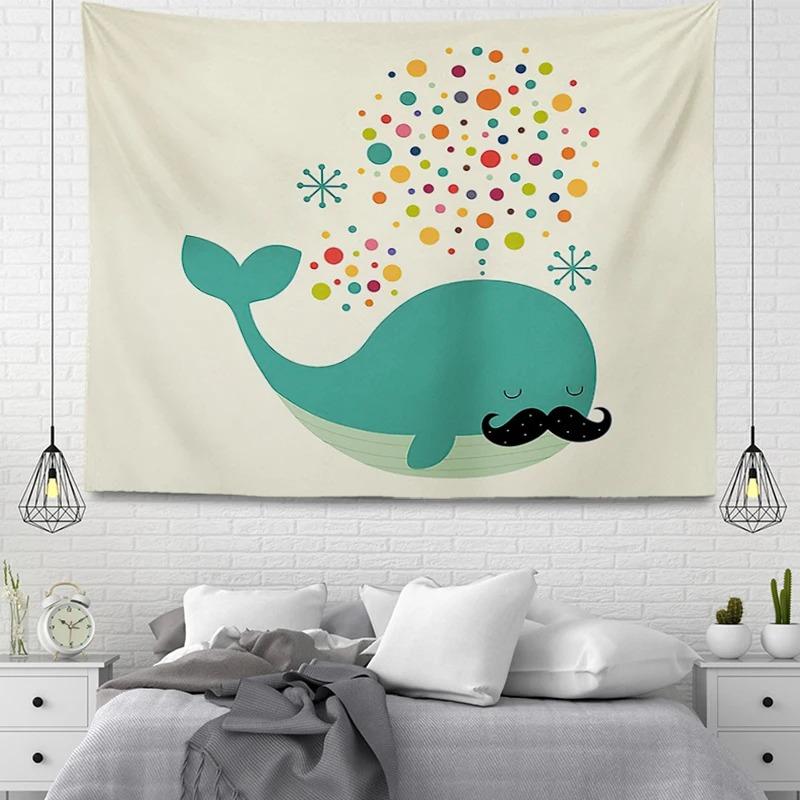 Office Living Room Tapestry Cartoon Animal Simple Hanging Cloth Home Wall Decoration Tapestry