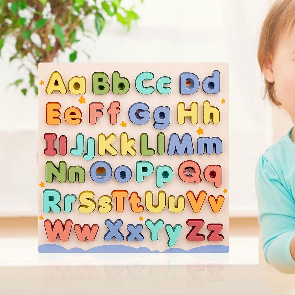 Children Wooden Abc Puzzle Montessori Education Toy Preschool Game Upper Case and Lower Letters