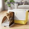 Anti Tracking Cat Litter Ramp with Drawer Adjustable Height Cat Litter Catcher  for Cat House