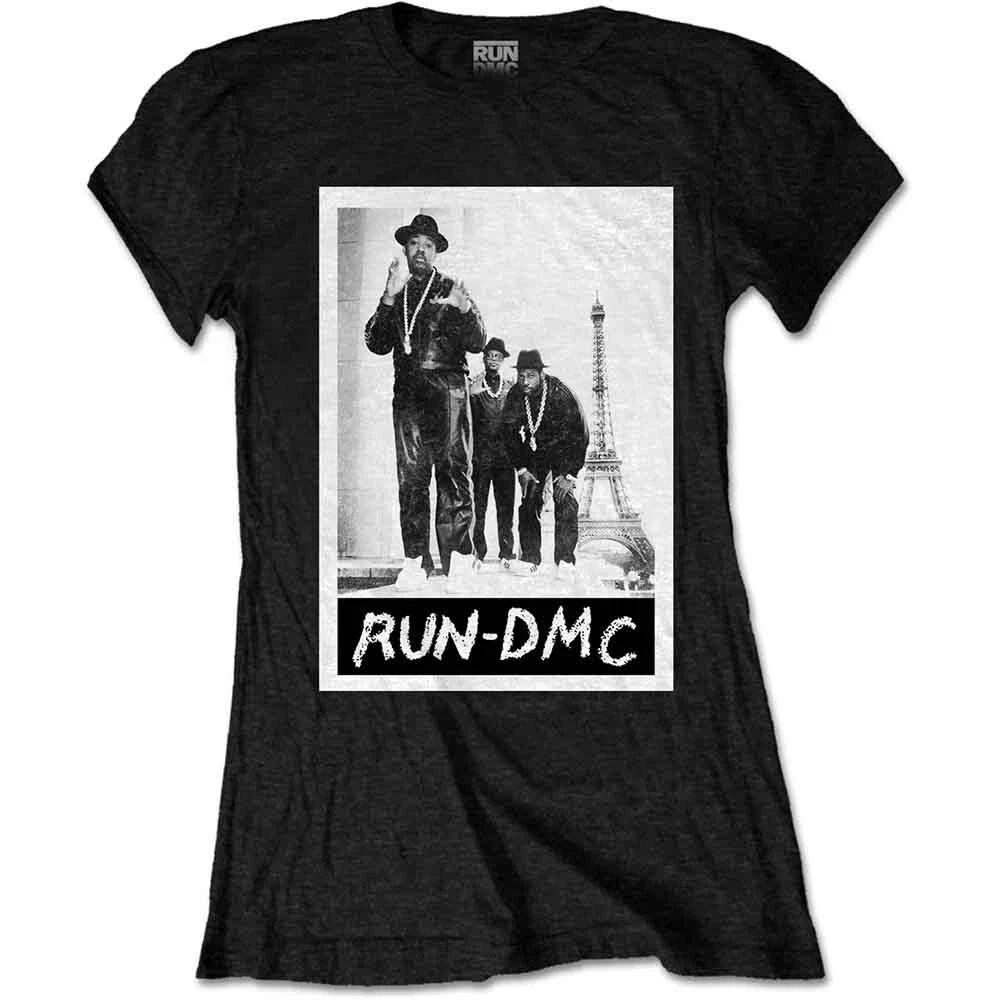 Run DMC Paris Photo Short Sleeve Tee Black New XS