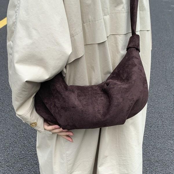 Niche Pleated Suede 2025 New Dumpling Bag Premium Bag Women's Messenger Bag Shoulder Bag