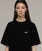 GRAVER [Unisex] Baseball Blue Logo Embroidered Short Sleeve T-Shirt_Black