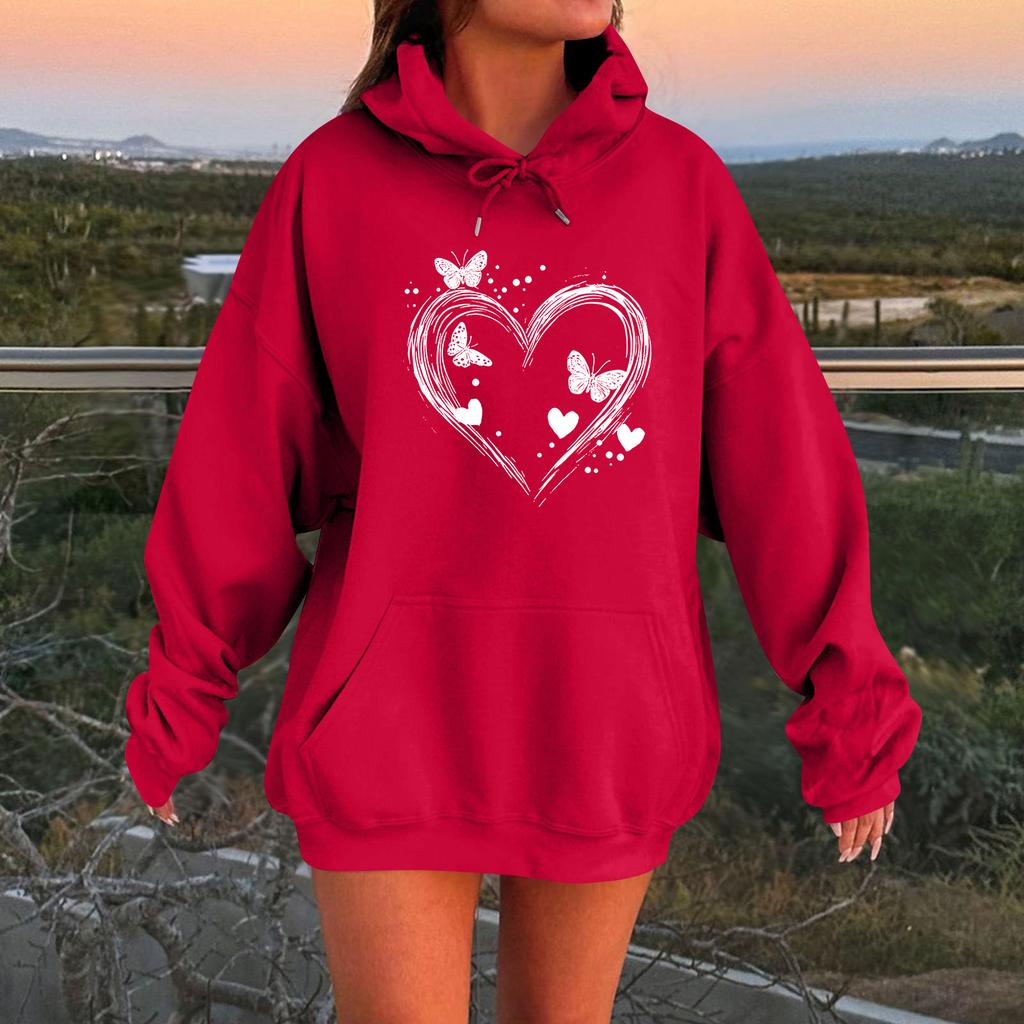 Women's Loose Comfortable Casual Fashion Character Printed Hooded Long Sleeve Sweatshirt