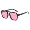 New Vintage Square Sunglasses For Women Men Thick Frame Double Bridges Eyewear Female Chic Polygon Sun Glasses Uv400 Shades