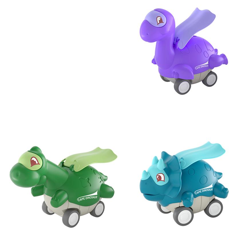 Dinosaur Inertial Car Toy Cartoon Cute Dino Design Pressing Sliding Racing Mini Car Toy Tyrannosaurus Model for Kids Toddler