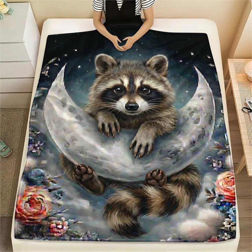 1Pc Cute Animal Print Flannel Blanket, High quality Comfortable for All Seasons, Home Decor, Warmth and Comfort, Perfect for Christmas Gifts 27