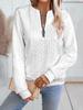 2025 Autumn/Winter Women's Casual Zipper Long Sleeve Sweatshirt with Stylish Neckline