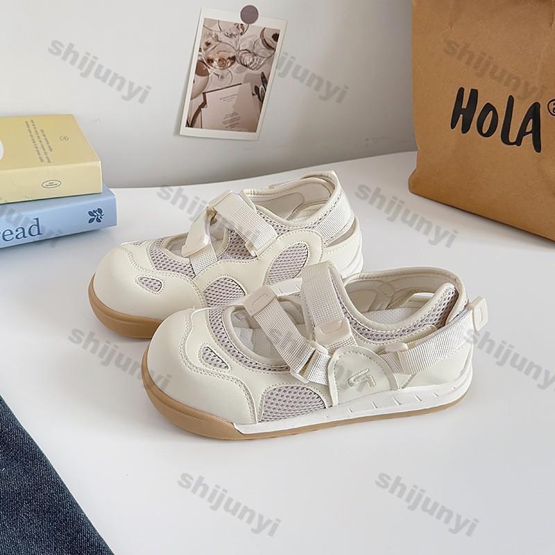 Fashion Women's White Sneakers 2025 Summer New Mesh Breathable Fashion Non Slip Sandals Luxury Lightweight Comfortable Casual Flat Shoes