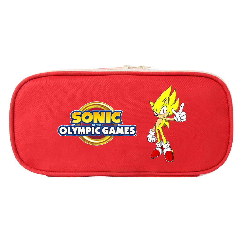 Sonic The Hedgehog Student Pencil Case Canvas Large Capacity Zipper Pen Bag For School Supplies And Teen Gift