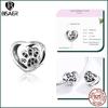 BISAER Plata 925 Encanto Lindo Perro Cuentas Perro Salchicha Mascota Animal Colgante Chapado en Platino Apto Mujeres Pulsera DIY Joyería Fina