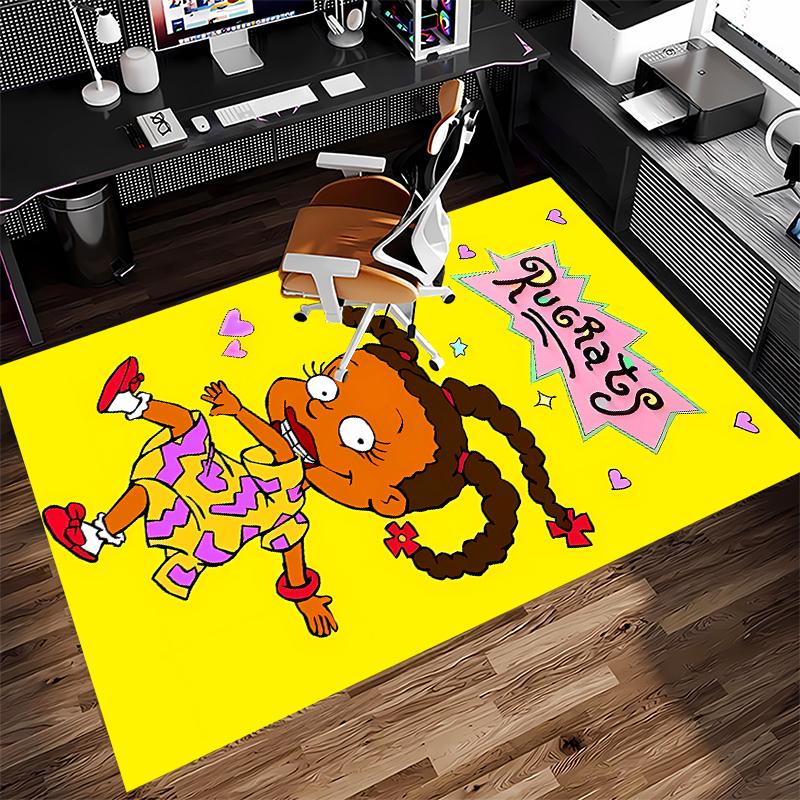 1pc Rugrats Print Area Rug - Soft,Washable Non-Slip Indoor Mat for Office Chairs,Living Room,Home Office Decorative Rug