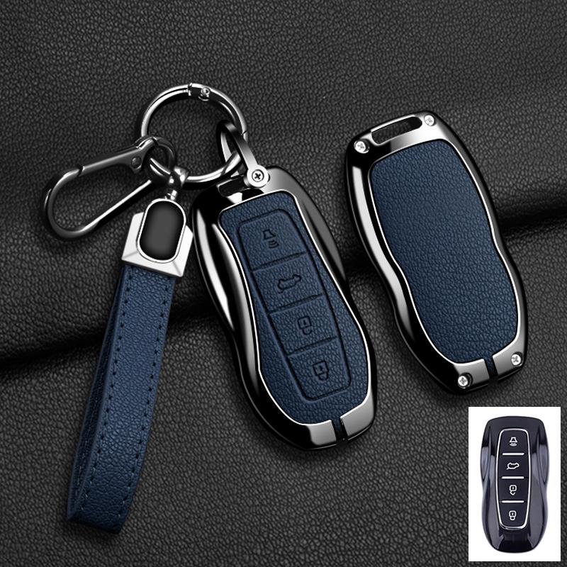 Interior Mouldings 4 Buttons Car Key Cover Case Shell For Ford EQUATOR JMC Plus 5 6 7 Sport EcoBoost Zinc Alloy Leather Protect