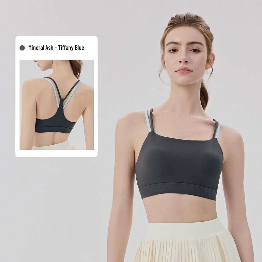 Women's Moisture-Wicking Sports Bra with Padded Straps - Quick-Drying Fitness Tank for Yoga, Pilates, and Tennis