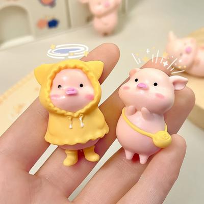 Yousheng Mini Pig Figurines Cartoon Miniature Pig Toy Cute Piglet Cake Toppers for Home Office Desk Birthday Party Decoration