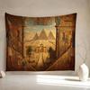 Vintage Egyptian Mural Pyramid Cartoon Tapestry Art Science Fiction Room Home Decor Wall Hanging Sheets