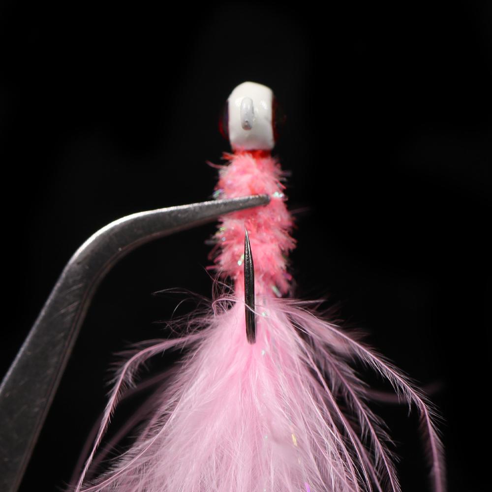 6 STÜCKE 6 Farben Marabou Crappie Jigkopf Haken Eisfischen Panfish Sonnenfisch Forelle Walleye Angelköder Haken