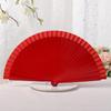 Solid Color Pure Wood Folding Fan Simple Decorative Props Fan Classical Spanish Plain Fan  Dance