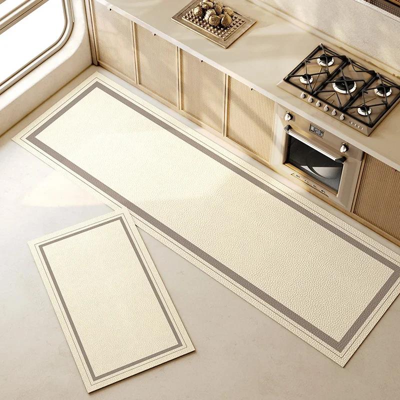 Kitchen Floor Mat Pvc Carpet Waterproof Oil-Proof Leather Long Rug Home Decoration Non-Slip Foot Mats