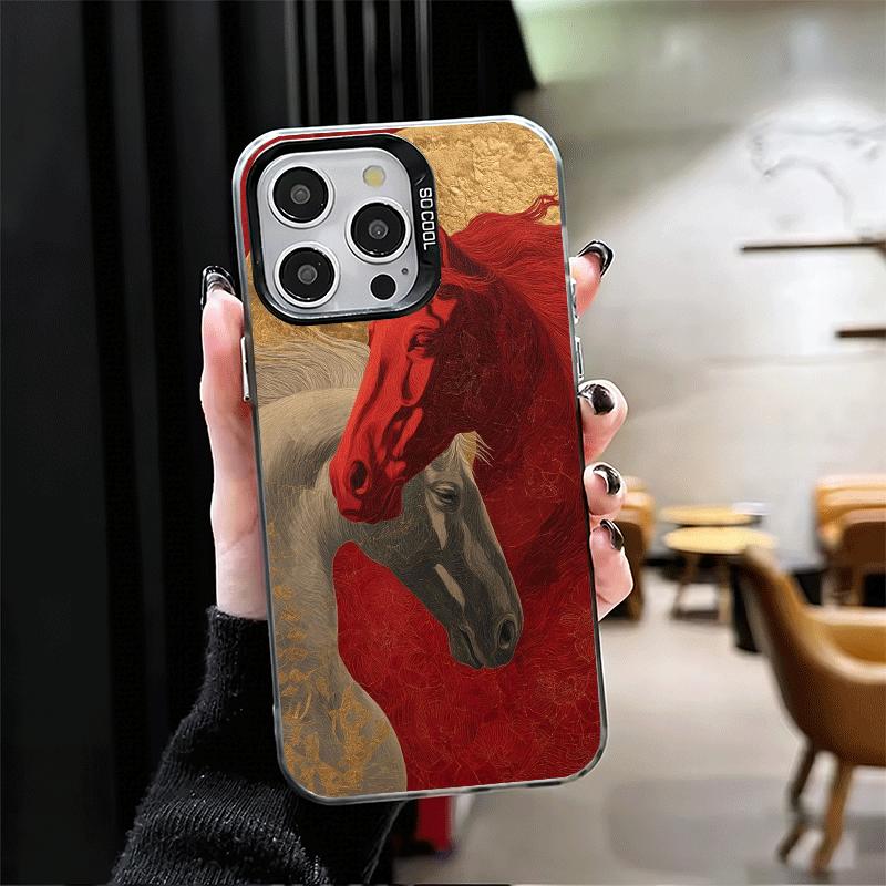 Horse Art Aesthetics Shockproof Phone Case for iPhone 17 Air 16 16E 15 Pro Max 14 Plus 13 Mini 12 Back Cover Anti Fall Fundas