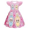 New Children'S Dress Cosplay Labubu Girls Flying Sleeve Skirt 3D Digital Printing