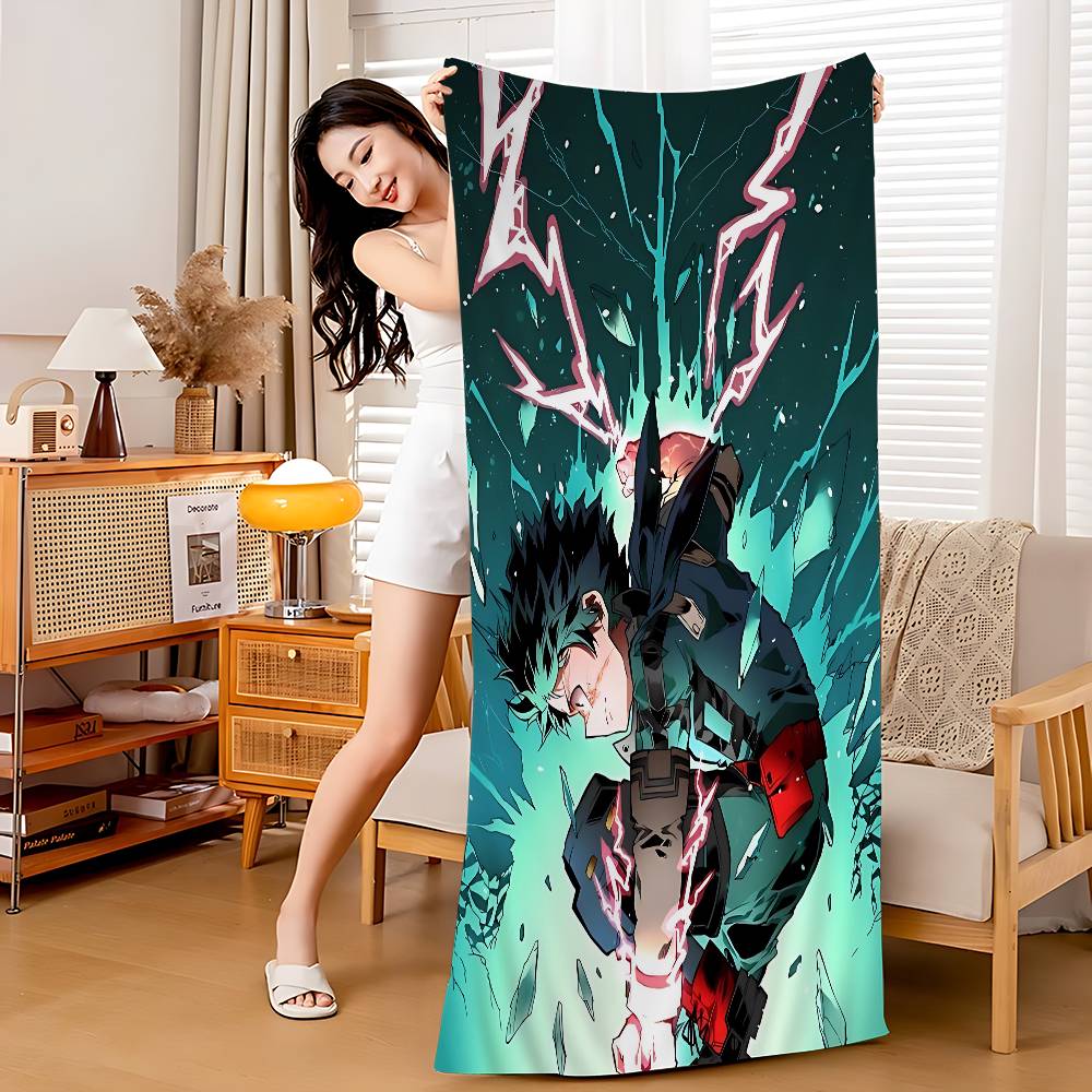 

M-My H-Hero A-Academia Bath Towel Microfiber Soft Water Absorbing Breathable For Girl Kids Decorative Cartoon Beach Towel W30*H60(CM)