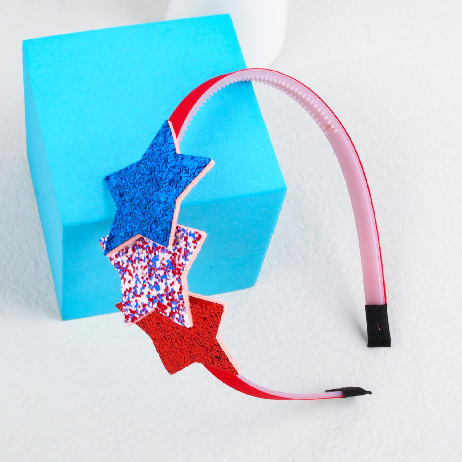 

Fashion Star Headbands for Girls USA Independence Hairbands Glitter Star Headbands Headwear Girls Kids Party Hair Accessories