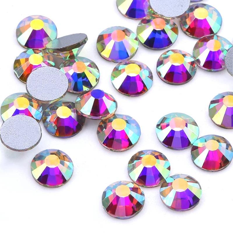 Large Bag Of Flat-Bottomed Diamonds, Nail Art, Flat-Bottomed Diamond Jewelry, Nail Art Jewelry 14,400 High-Quality Glass Rhinestones.