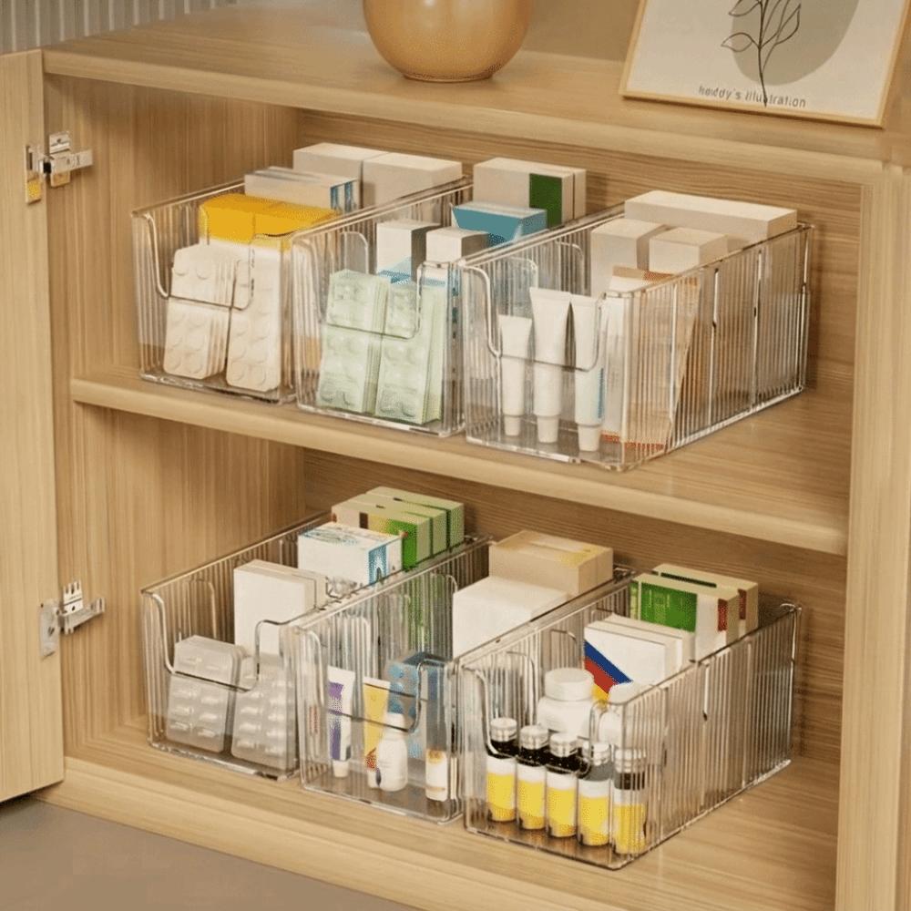 Stackable Pill Organizer Container Clear Lid Medical Supplies Holder Durable Medicine Storage Box