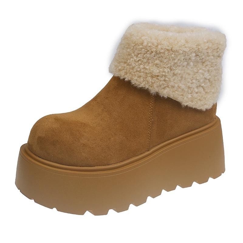 Premium Retro Thick Sole Heightened Thick Velvet Thickened Warm Snow Boots Women's 2025 Winter New Small Cotton Boots