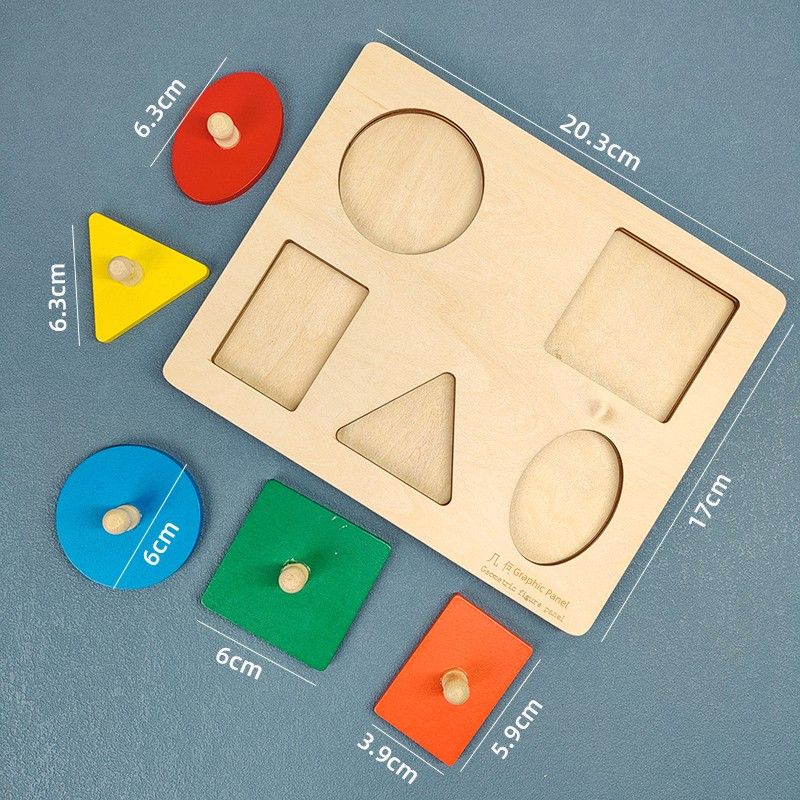 

Baby 1-3 Years Old Entry Geometric Figure Panel Early Childhood Education Toys Montessori Geometric Figure Grab Board Teaching Aids Geometry Panel