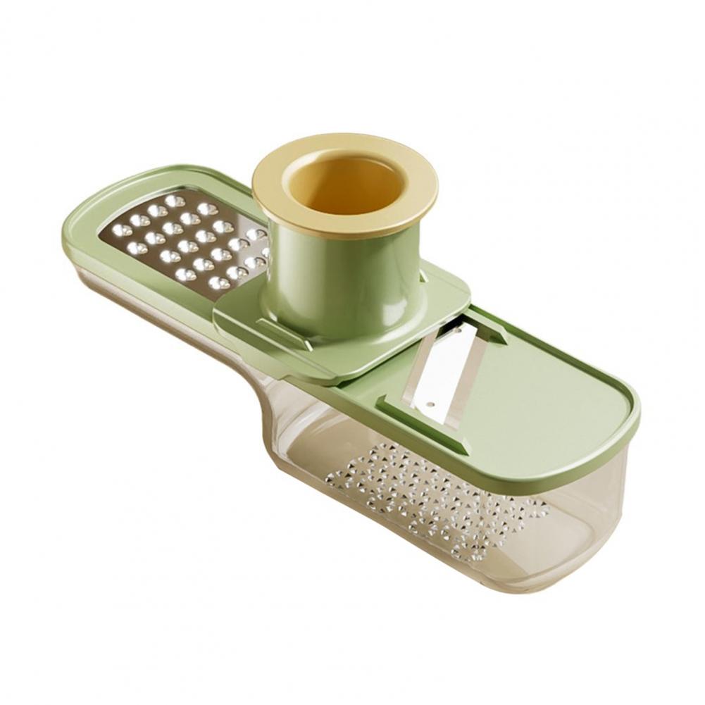 

Овощерезка 3-в-1, терка, из нержавеющей стали, кухонный комбайн для нарезки, слайсер с защитой для рук, инструмент для приготовления овощей жюльен и пюре зелёный