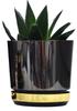 Schwarz-Goldenes Pflanzgefäß Duo M. 18 cm Duo Schwarz-Gold