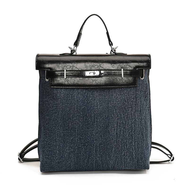 

Casual Large Capacity Denim Women s Backpack 2025 New Commuting Versatile Backpack Travel School Bag Small чёрный