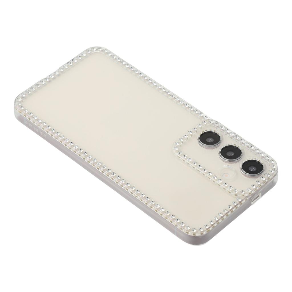 For Samsung Galaxy S25 TPU Case Rhinestone Decor Clear Phone Back Cover,Precise Cutout