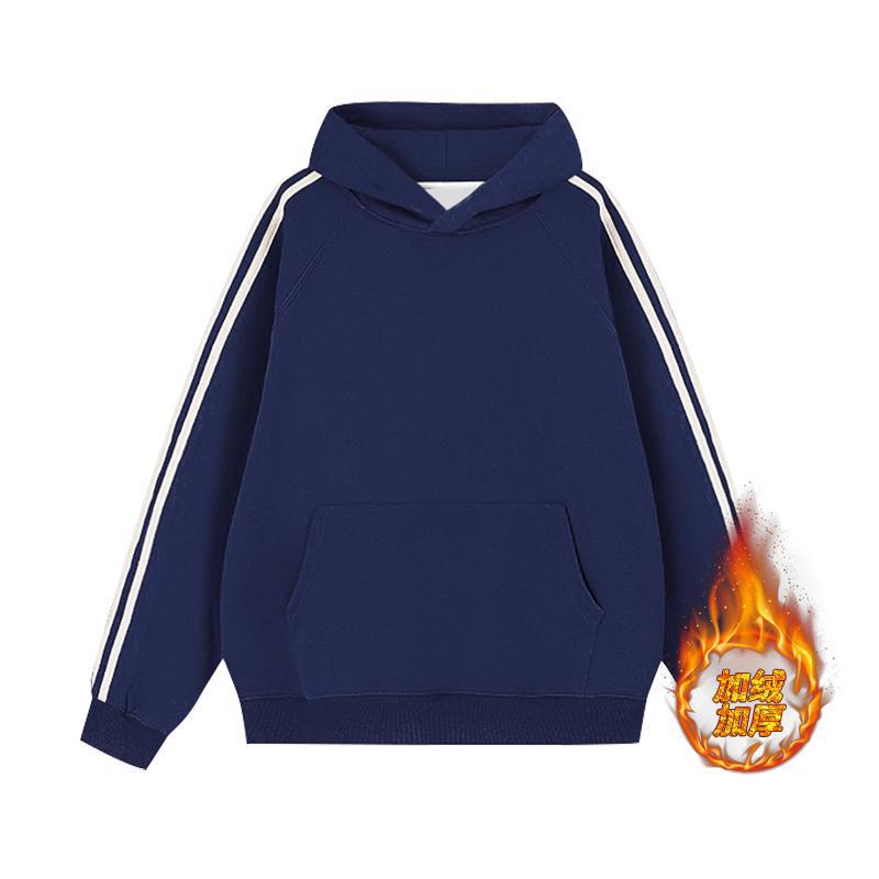 2025 Новая худи на флисе из хлопка Хуа с тремя полосками для мужчин и женщин XL 2700₽