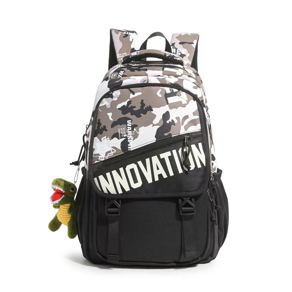 Schoolbag New Large-capacity Schoolbag Junior High School High School Student Fashion Trend Backpack Computer Bag Strong Wear-resistant Backpack Men