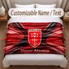 Hull KR bedruckte Flanelldecke mit individuellem Namenstext, weiche warme Überwurfdecke für Schlafzimmer, Weihnachtsgeschenk