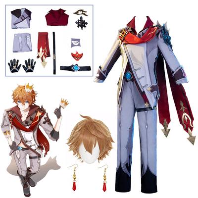 Anime Game   Tartaglia Cosplay Costume  Tartaglia Wig Full Set Clothes Christmas Party Costume for Woman